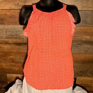 Peach color patterned tank top